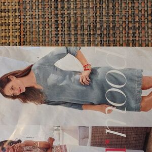 TALBOTS SCALLOP-TRIM DENIM SHIFT DRESS SIZE 12